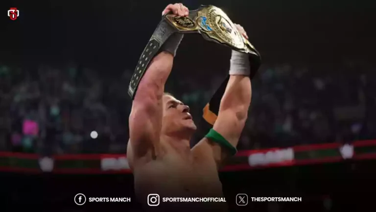 John Cena celebrates after winning his first intercontinental title. WWE