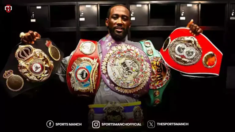 Three weight undisputed champion Terence Crawford with his belts