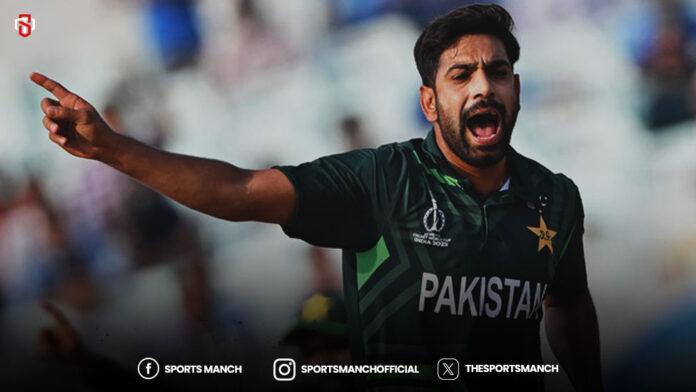 Pakistan's Haris Rauf celebrates